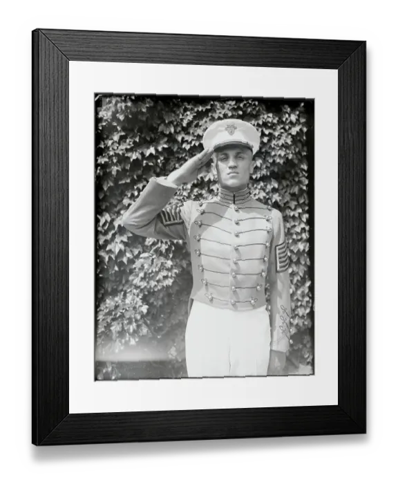Framed Print : Kenneth E. Fields Saluting Framed Print : Kenneth E. Fields Saluting