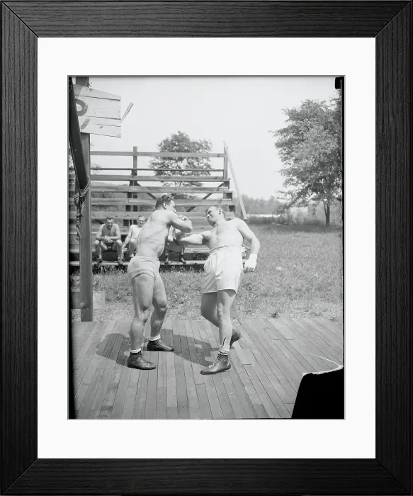Framed Print : Joe Savoldi Teaching Technique to Jack Sharkey Framed Print : Joe Savoldi Teaching Technique to Jack Sharkey