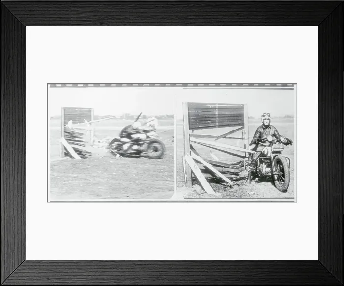 Framed Print : Fence-Smashing Motorcyclist Framed Print : Fence-Smashing Motorcyclist