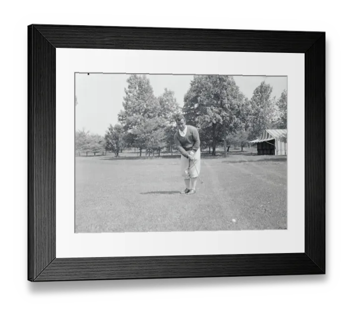 Framed Print : Golfer Gene Sarazen Practicing Framed Print : Golfer Gene Sarazen Practicing