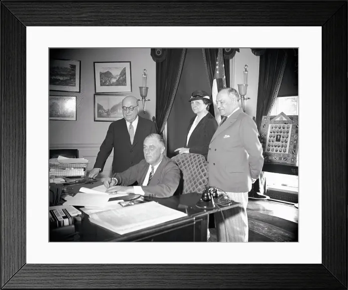 Framed Print : President Roosevelt Signing Bill Framed Print : President Roosevelt Signing Bill