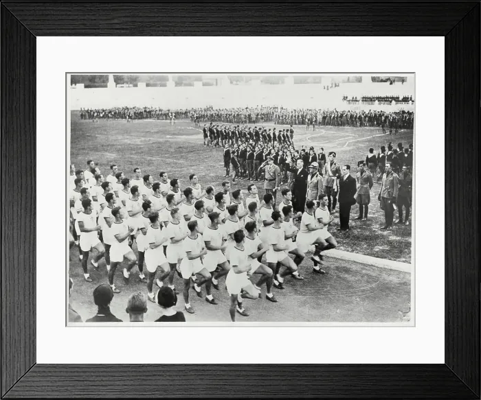 Framed Print : German Chancellor Observing Runners Framed Print : German Chancellor Observing Runners