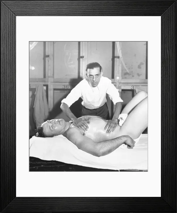 Framed Print : Jack Sharkey, Naked, Getting Rubdown Framed Print : Jack Sharkey, Naked, Getting Rubdown
