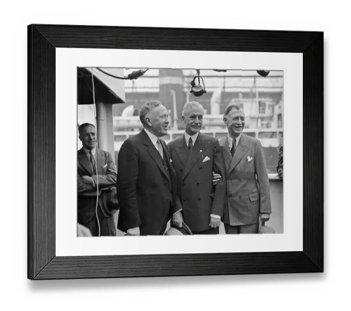 Framed Print : Notables Posing Before Boarding Ship Framed Print : Notables Posing Before Boarding Ship