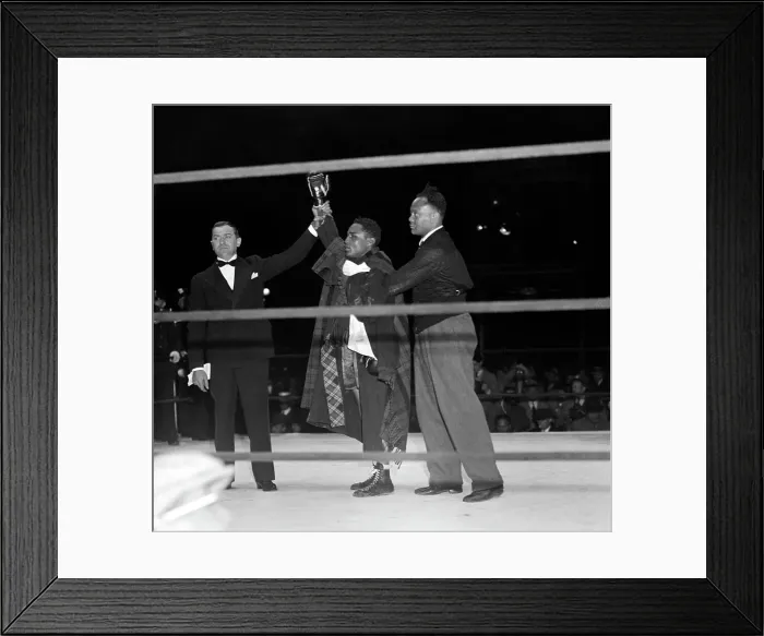 Framed Print : Referee Raises Henry Armstrong's Hand Framed Print : Referee Raises Henry Armstrong's Hand