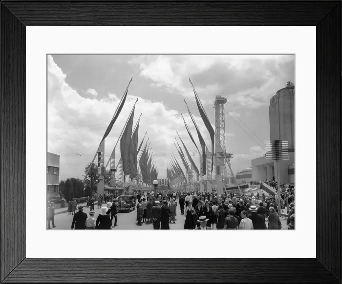 Framed Print : World Fair Main Entrance Avenue of Flags Framed Print : World Fair Main Entrance Avenue of Flags