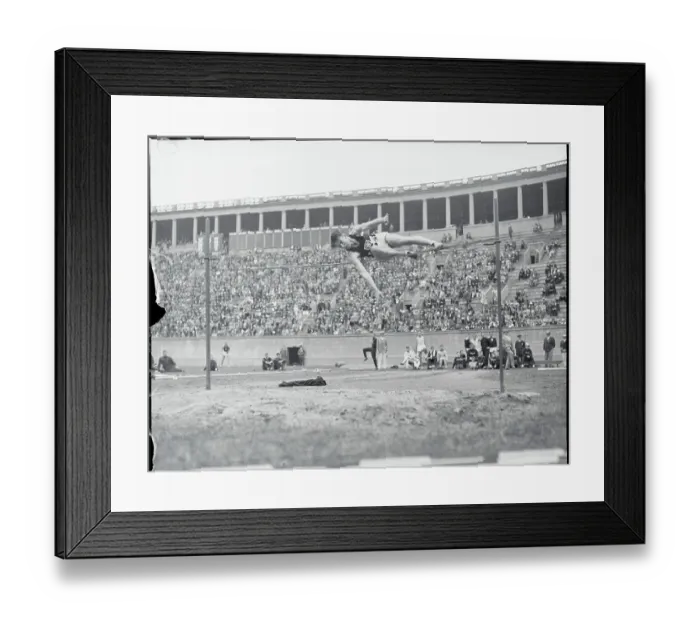 Framed Print : Olympic Champion Leaping Over Bar Framed Print : Olympic Champion Leaping Over Bar
