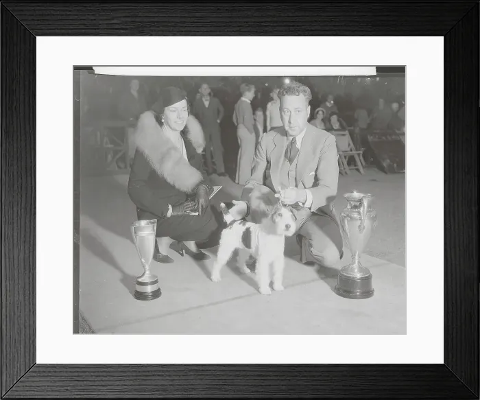 Framed Print : Dog Show Winner with Owners Framed Print : Dog Show Winner with Owners