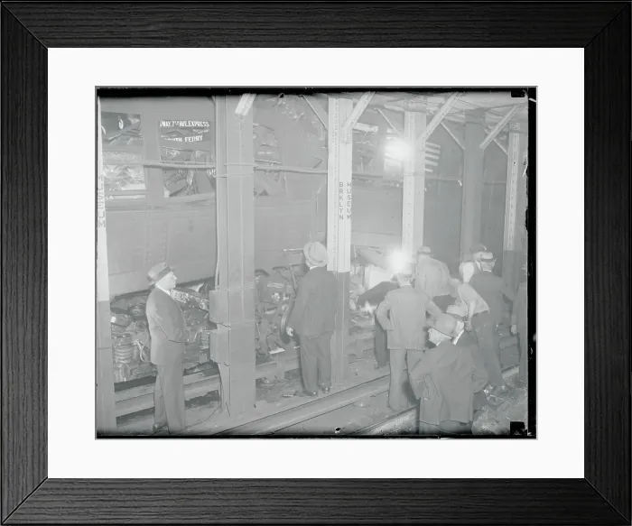 Framed Print : People Reviewing Wreckage Framed Print : People Reviewing Wreckage