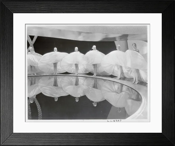 Framed Print : Female Dancers in Reflective Dance Scene