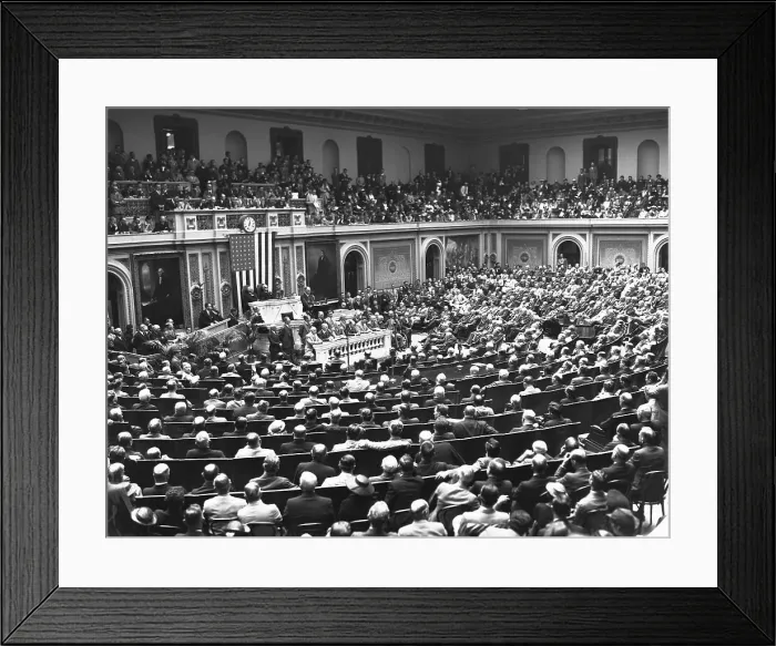 Framed Print : President Roosevelt Addressing Congress Framed Print : President Roosevelt Addressing Congress