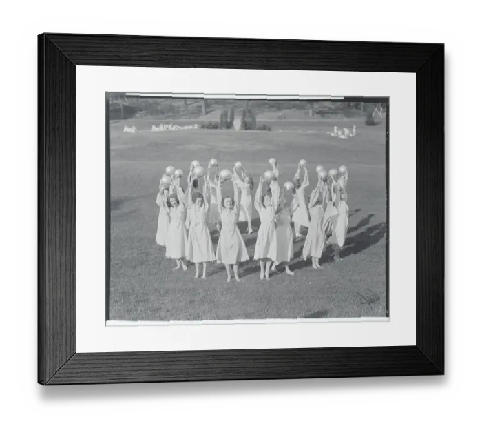 Framed Print : Wellesley College Students Performing Dance Using Balls