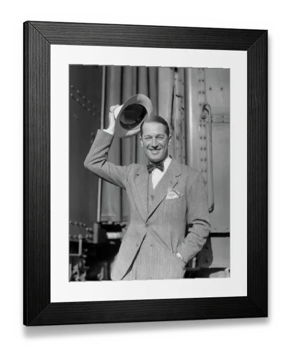Framed Print : Actor Maurice Chevalier Removing His Hat and Smiling Framed Print : Actor Maurice Chevalier Removing His Hat and Smiling