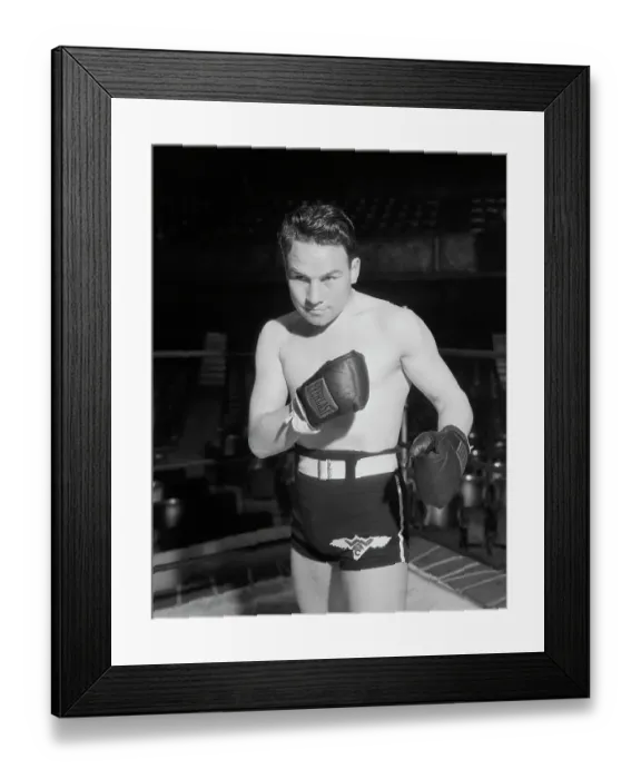Framed Print : Jimmy McLarnin Posing in a Boxing Stance