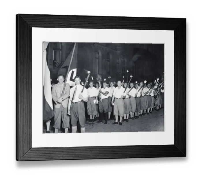 Framed Print : German Students Holding Torches