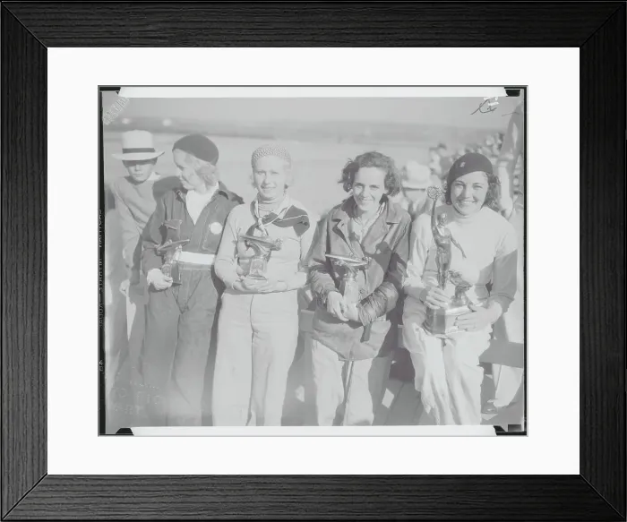 Framed Print : Speedboat Racers Posing with Their Trophies Framed Print : Speedboat Racers Posing with Their Trophies