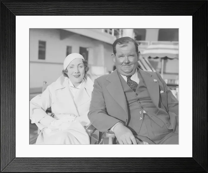 Framed Print : Oliver Hardy with His Wife Framed Print : Oliver Hardy with His Wife