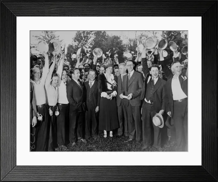 Framed Print : Eleanor Roosevelt Posing with Veterans at Bonus Army Camp Framed Print : Eleanor Roosevelt Posing with Veterans at Bonus Army Camp