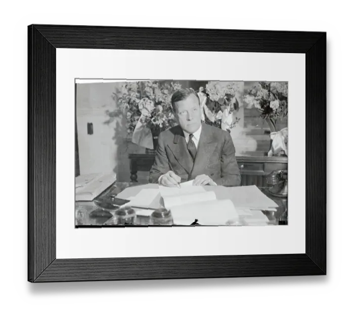 Framed Print : Joseph V. McKee at Desk Framed Print : Joseph V. McKee at Desk