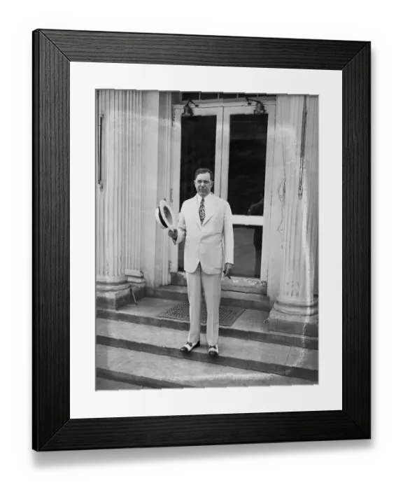 Framed Print : Huey Long Outside White House Framed Print : Huey Long Outside White House