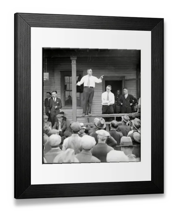 Framed Print : Emanuel Levin Addressing Crowd Framed Print : Emanuel Levin Addressing Crowd
