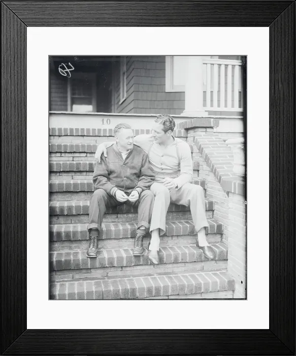 Framed Print : Max Baer Conversing with Ancil Hoffman Framed Print : Max Baer Conversing with Ancil Hoffman