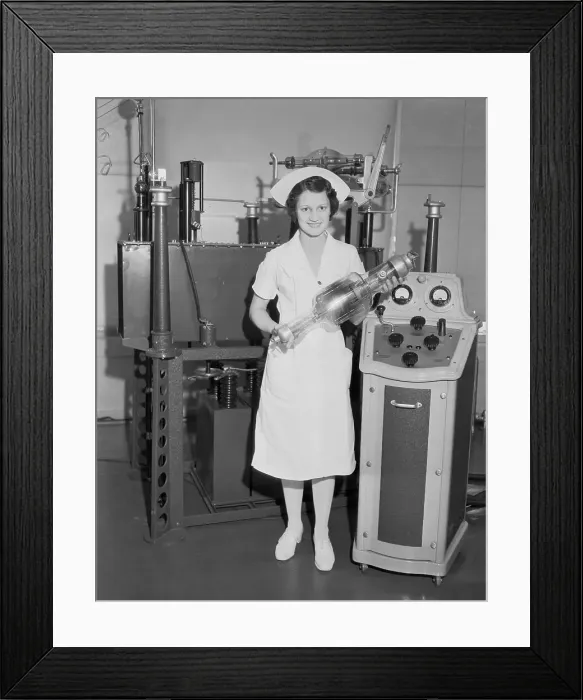 Framed Print : Nurse Holding X Ray Tube Framed Print : Nurse Holding X Ray Tube