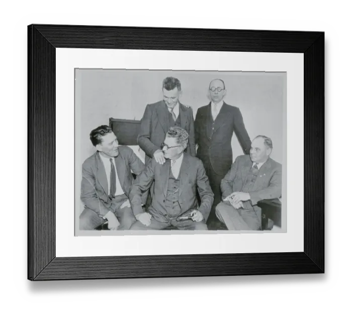 Framed Print : National Farm Holiday Association Officers Congregating Framed Print : National Farm Holiday Association Officers Congregating