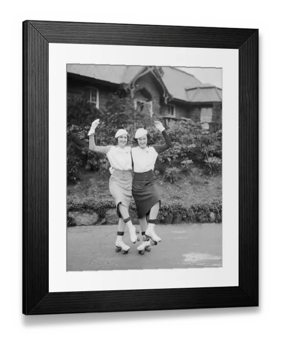 Framed Print : Women Posing in Roller Skates, Central Park Casino, New York City, New York State, USA. March 12, 1933 Framed Print : Women Posing in Roller Skates, Central Park Casino, New York City, New York State, USA. March 12, 1933