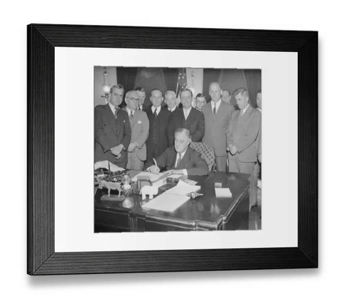 Framed Print : President Roosevelt Signing Bill Framed Print : President Roosevelt Signing Bill