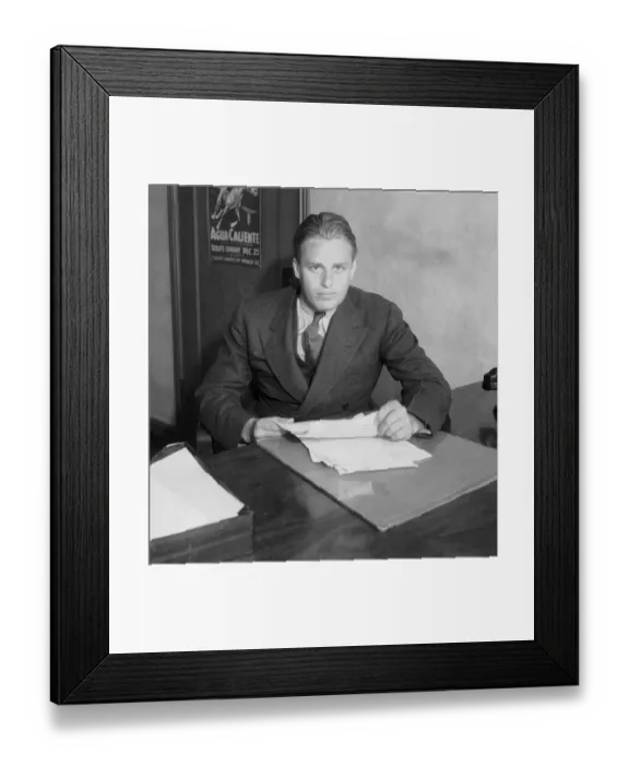 Framed Print : Elliott Roosevelt at His Gilpin Airlines Desk Framed Print : Elliott Roosevelt at His Gilpin Airlines Desk