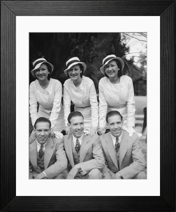 Framed Print : Portrait of Male and Female Triplets Framed Print : Portrait of Male and Female Triplets