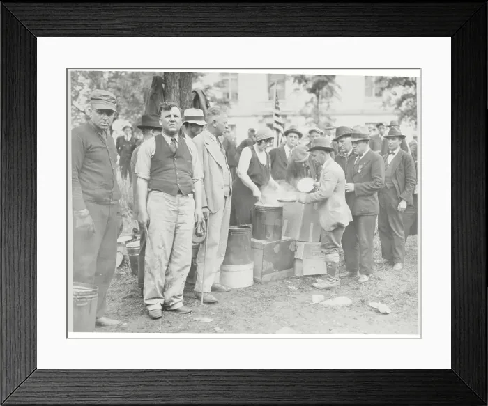 Framed Print : Bonus Marchers Receiving Hot Meal Framed Print : Bonus Marchers Receiving Hot Meal