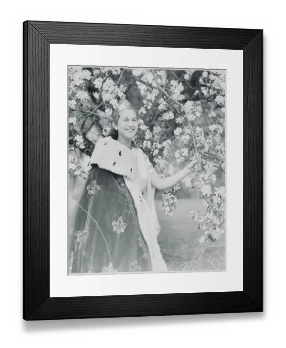 Framed Print : Ruth Freihofer Posing Under Apple Blossoms Framed Print : Ruth Freihofer Posing Under Apple Blossoms