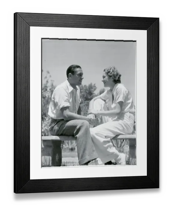 Framed Print : Billie Dove Sitting with Robert Kenaston Framed Print : Billie Dove Sitting with Robert Kenaston
