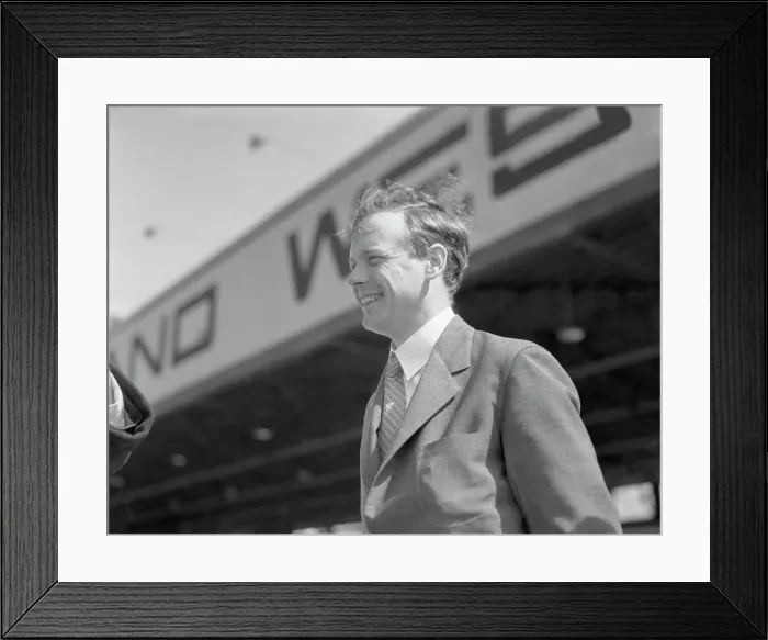 Framed Print : Charles A. Lindbergh Smiling While on Airport Layover Framed Print : Charles A. Lindbergh Smiling While on Airport Layover