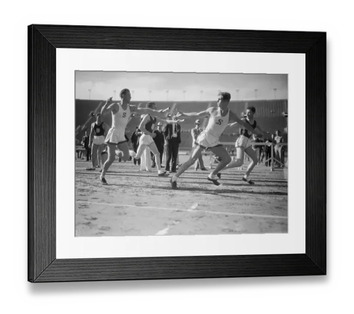 Framed Print : Stanford University Relay Racers in Action