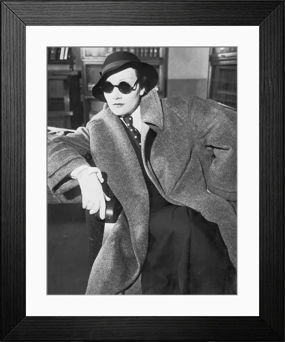Framed Print : Actress Marlene Dietrich in Manly Attire During Court Attendance Framed Print : Actress Marlene Dietrich in Manly Attire During Court Attendance