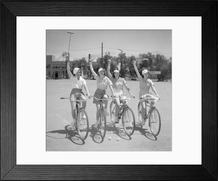 Framed Print : Actresses Riding Bicycles Framed Print : Actresses Riding Bicycles