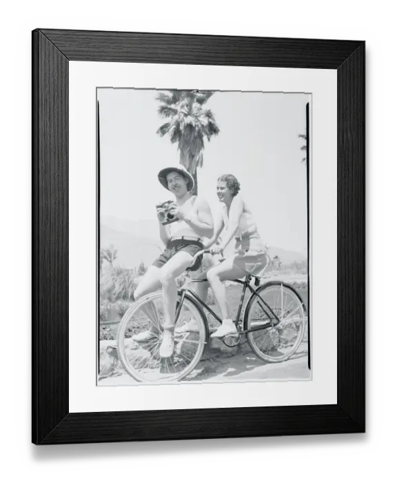 Framed Print : Leah Ray and Jimmy Starr Riding Bicycle Framed Print : Leah Ray and Jimmy Starr Riding Bicycle