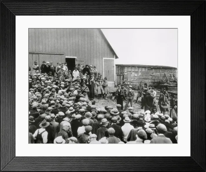 Framed Print : Iowa National Guardsmen at Chattel Sale Framed Print : Iowa National Guardsmen at Chattel Sale
