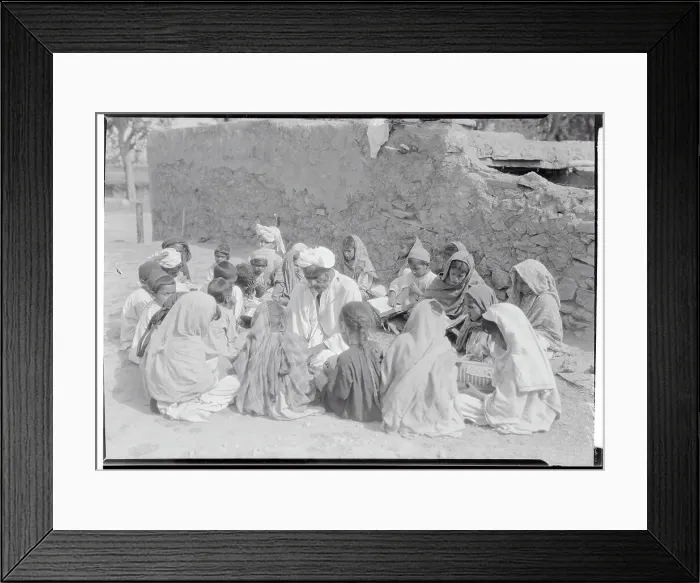 Framed Print : Teacher and Class Outdoors Framed Print : Teacher and Class Outdoors