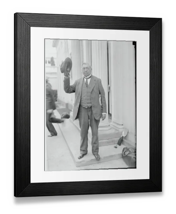 Framed Print : Jacob S. Coxey Offering Greetings