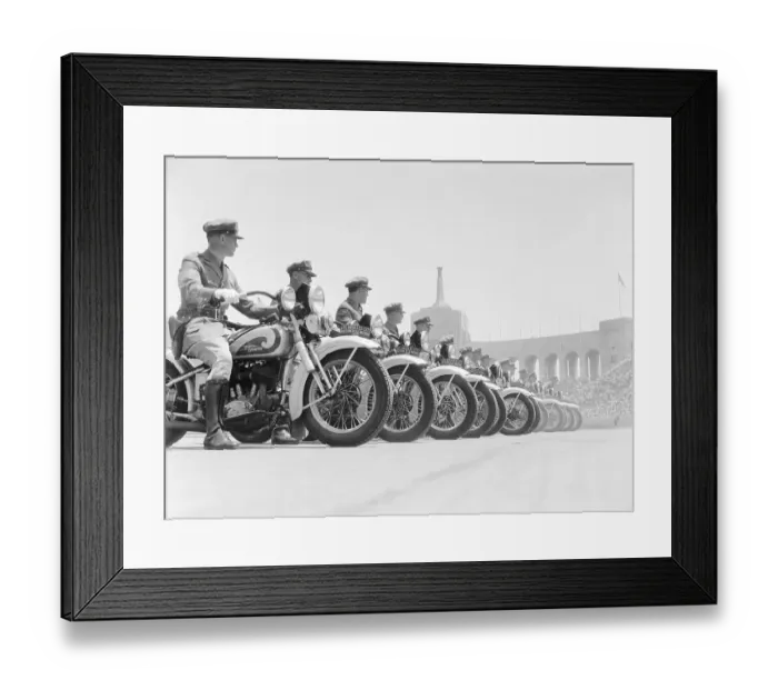 Framed Print : Line of Motorcycle Officers