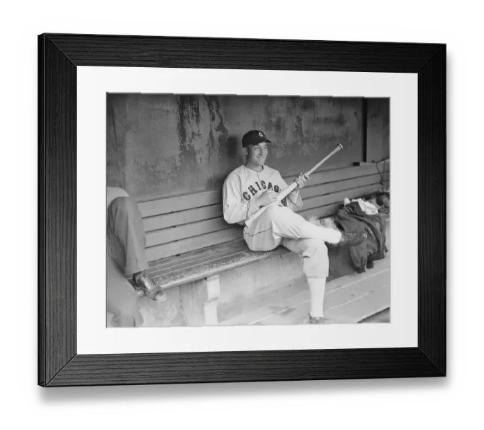 Framed Print : Baseball Player Al Simmons Playing Air Guitar with Bat Framed Print : Baseball Player Al Simmons Playing Air Guitar with Bat