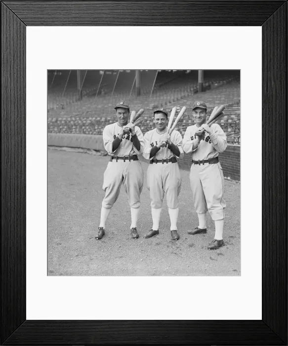 Framed Print : White Sox Players Posing with Bats Framed Print : White Sox Players Posing with Bats
