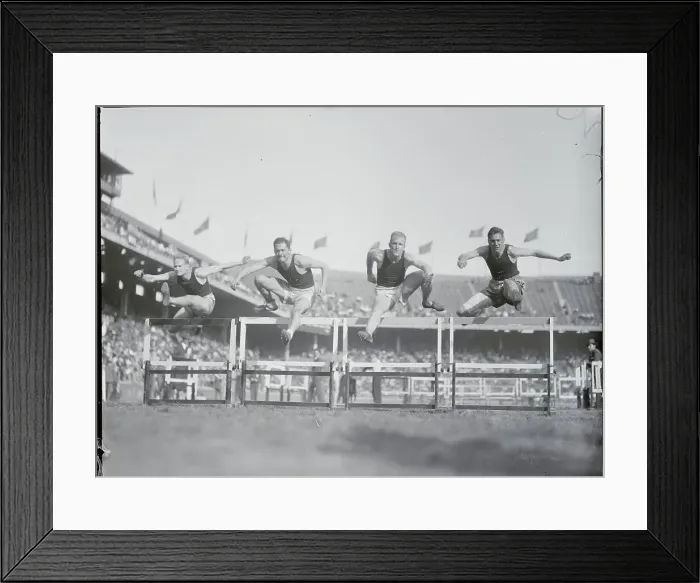 Framed Print : Relay Contenders Jumping Hurdles Framed Print : Relay Contenders Jumping Hurdles