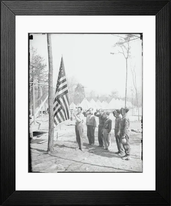 Framed Print : Recruits Raising Flag Framed Print : Recruits Raising Flag
