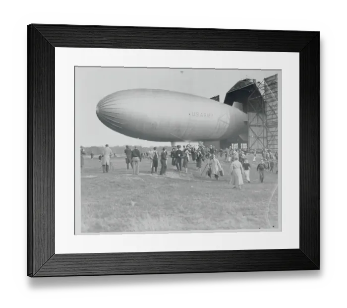 Framed Print : Spectators at Army Blimp Initial Flight Ceremony Framed Print : Spectators at Army Blimp Initial Flight Ceremony