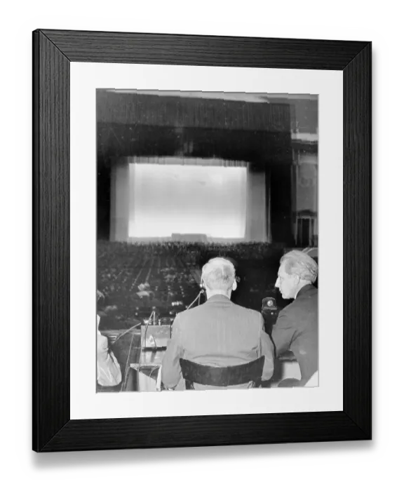 Framed Print : Orchestra Leader Leopold Stokowski and Communication Experts Framed Print : Orchestra Leader Leopold Stokowski and Communication Experts